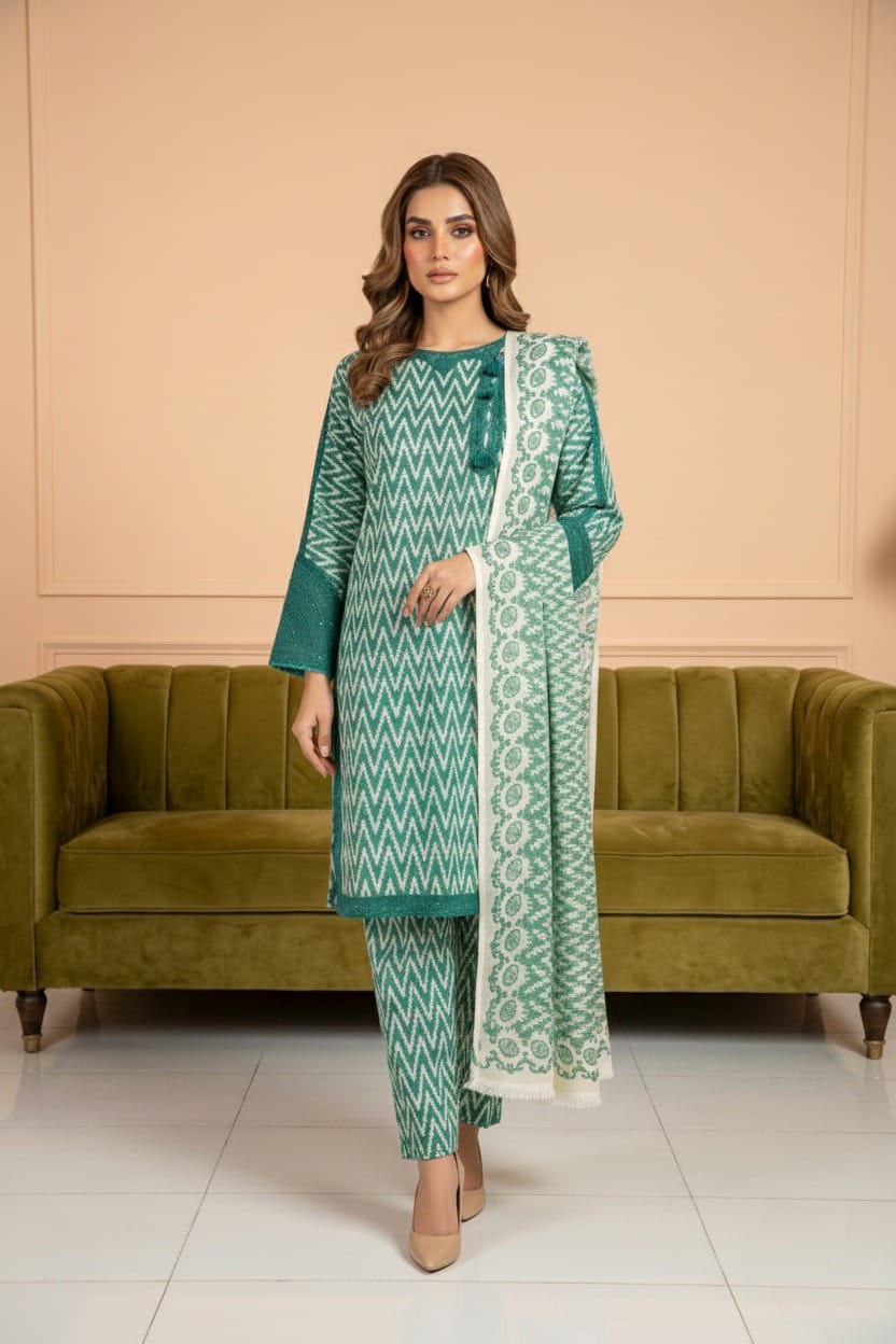 NAQSH - Premium Printed Khaddar 3-Piece Suit