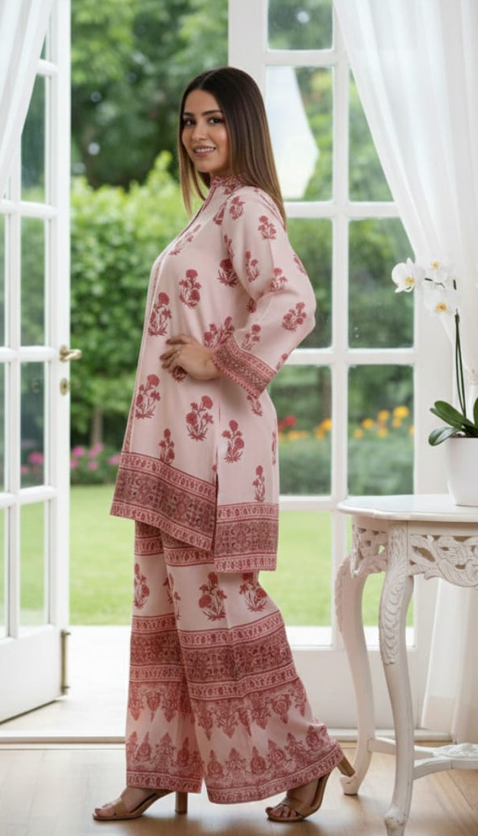 Finsh Pink Printed 2PC