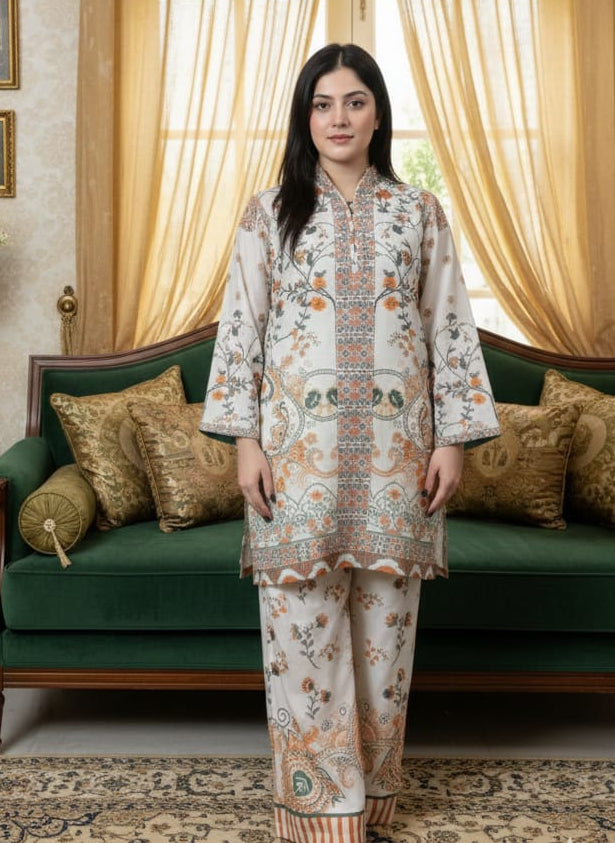 Crystal white Printed 2PC