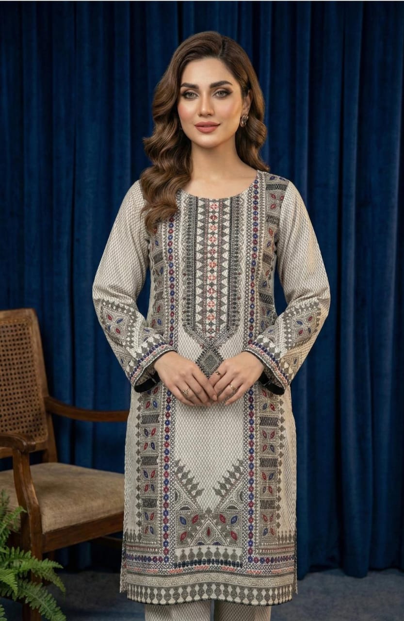 Premium Printed 3-Piece Khaddar Suit
