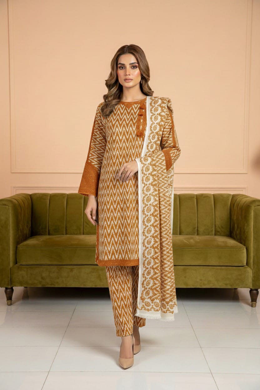 NAQSH - Premium Printed Khaddar 3-Piece Suit