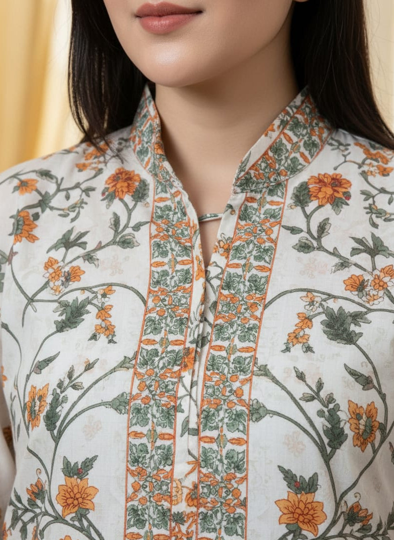 Crystal white Printed 2PC