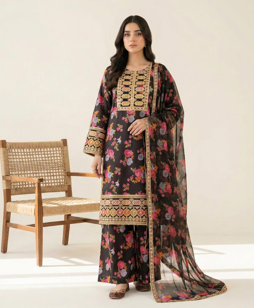 NAQSH – Luxury Floral 3-Piece Suit