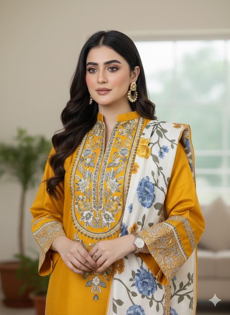 NAQSH - HAZEL EMBROIDERY 3PC (SHAWL)