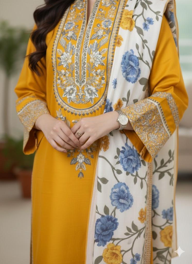 NAQSH - HAZEL EMBROIDERY 3PC (SHAWL)