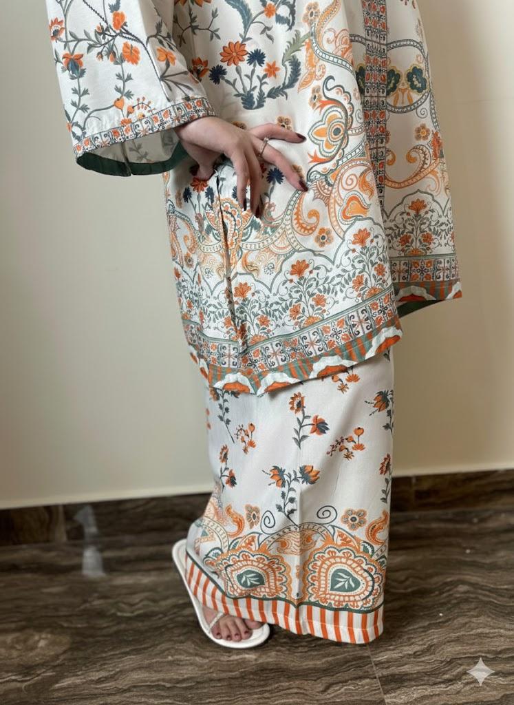 Crystal white Printed 2PC