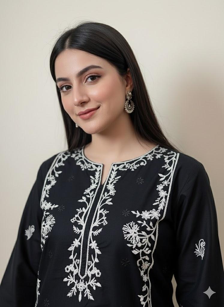 BLACK EMBROIDERY 2PC